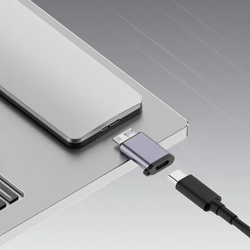 Adaptador Micro B USB C 3.0 Macho para Tipo C Fêmea Conector Tipo-C USB3.0 Micro B