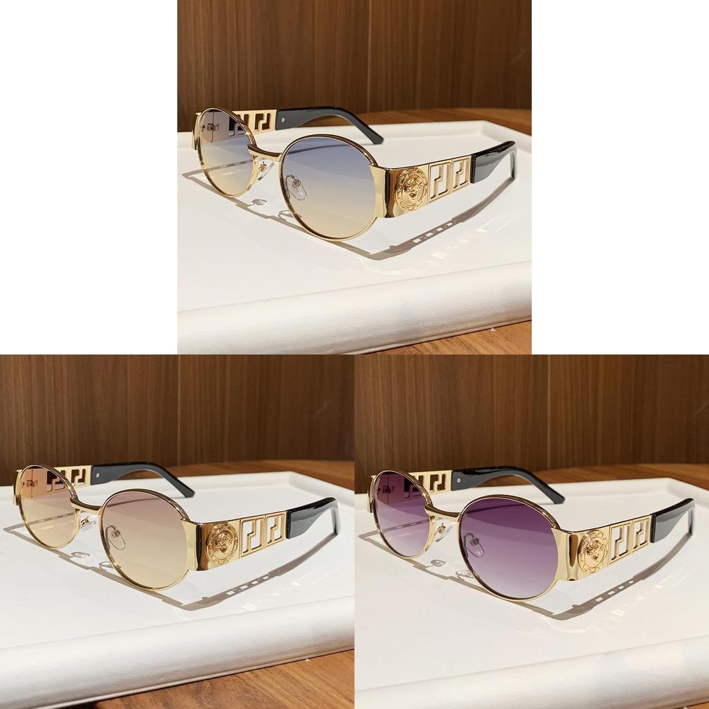 Metal Oval Frame Sunglasses With Pc Lenses For Fashionable Sun Protection And Outdoor Activities
