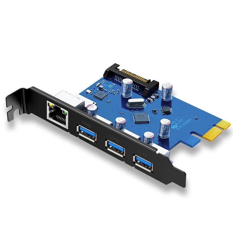 UGREEN PCI-E Gigabit Ethernet Card with 3-Port USB 3.0 Hub