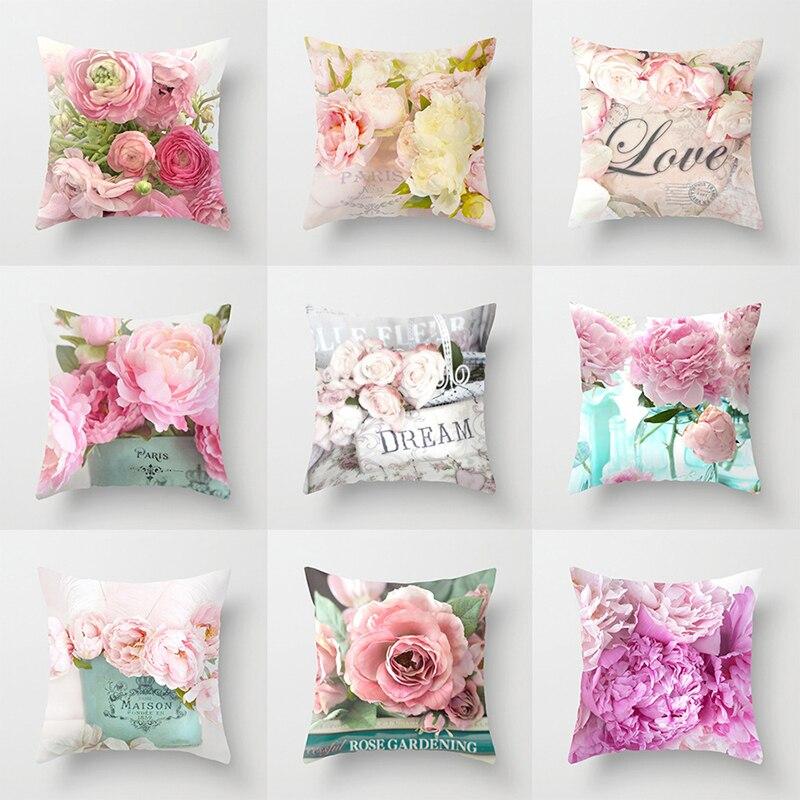 rose color throw pillows