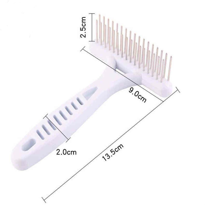 Pet Dog Rake Comb Double Row Pins Hair Fur Shedding Remove Cat Dog Rake Brush Comb Pet Grooming Tool