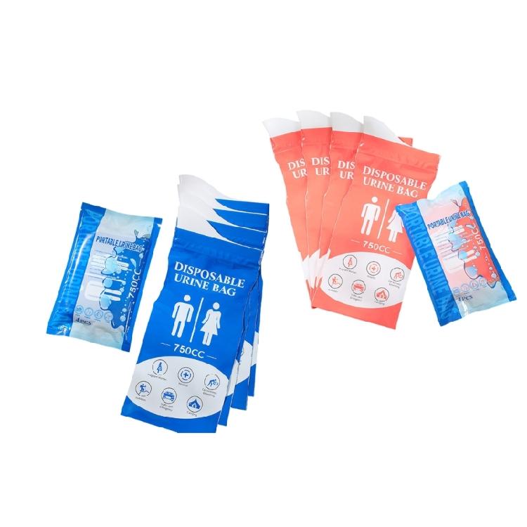 4Pcs 750ML Portable Car Toilet Urine Bag Disposable Urine Bag Outdoor Travel Camping Pee Bags for Men Women Easy To Use