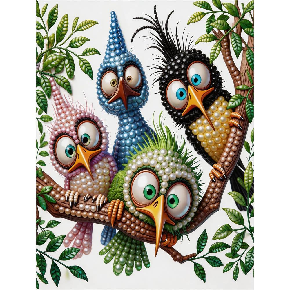 

Безрамный набор для жемчужной живописи с птицами 30x40 см Цветочный DIY Жемчужное искусство Элегантное искусство из драгоценных камней для украшения стен дома Идеально подходит для гостиной и спальни 30x40cm