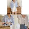 Urban Style Striped Shirt With Polyester Fabric And Single Button Closure For Summer Wear