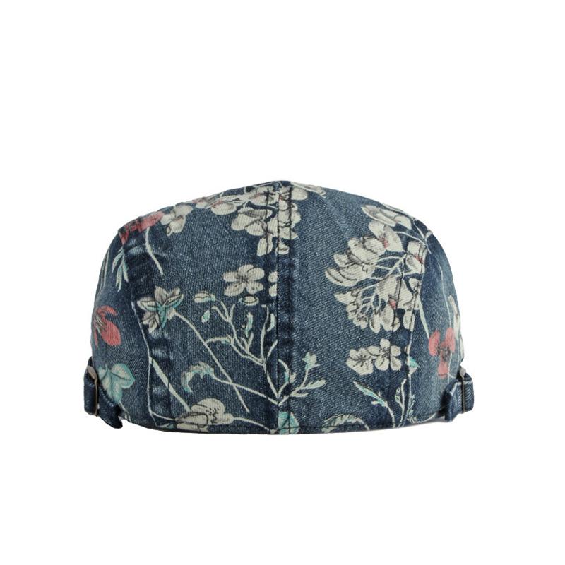 Embroidery Beret Newsboy Caps for Men Women's British Vintage Washed Denim Cap Casual Forward Cap Gatsby Painters Hats Boina