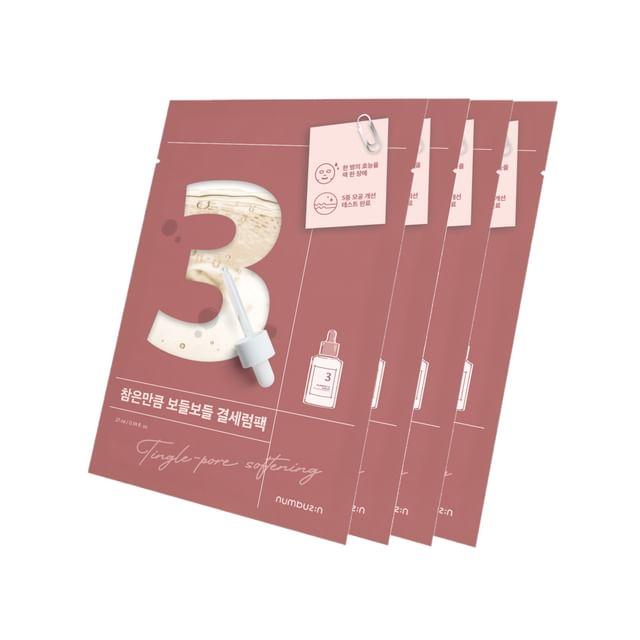 numbuzin - No. 3 Tingle-Pore Softening Sheet Mask Set 4 sheets 27ml x 4 sheets