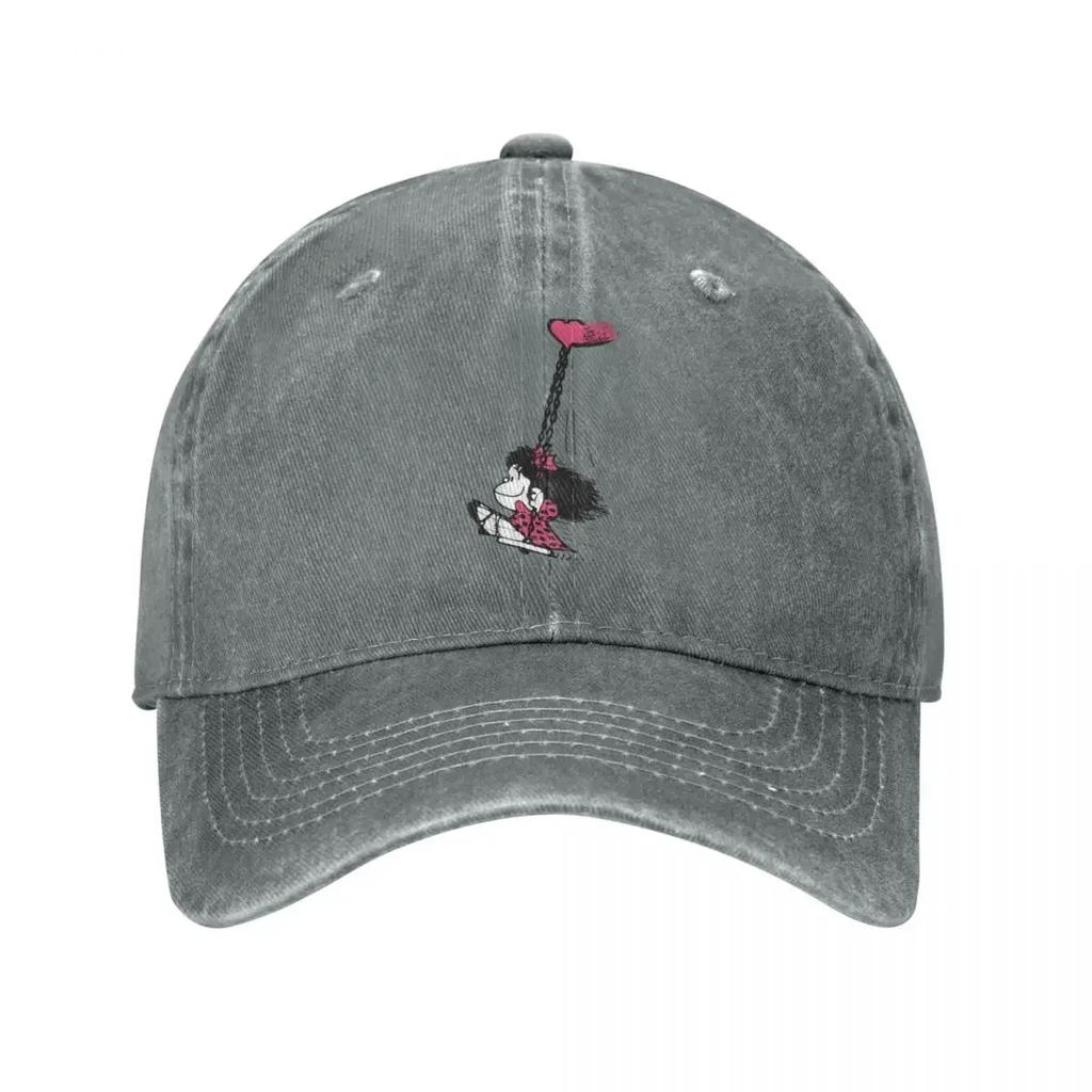 Love You Baseball Caps Casual Distressed Cotton Mafalda Cartoon Sun Cap for Men Women Outdoor Running Golf Caps Hat