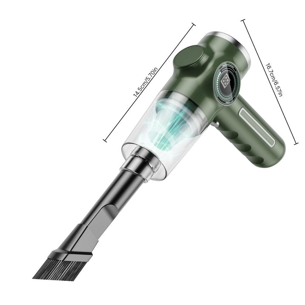 Portable Vacuum Cleaner for Home Car with Flat and Brush Nozzle Battery Display Dightal Screen