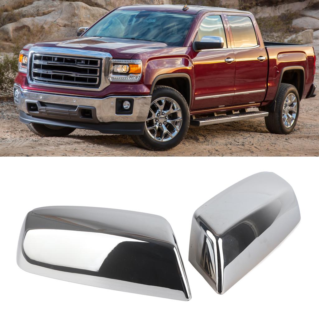 Car Door Rear View Mirror Cover ABS Chrome Housing Cap Replacement for Silverado MK3 2014‑2017 Door Rear View Mirror Cover