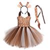 Set Costume Animale con Fascia Orecchie, Cravatta e Coda, Tutù Vestito per Bambini Cosplay Halloween Festa di Compleanno Regalo Fascia per Capelli Accessorio di Natale