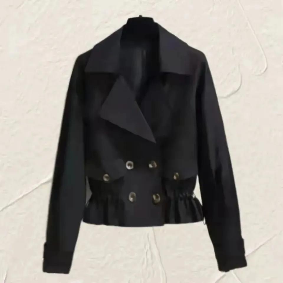 

Женская весенне-осенняя куртка-ветровка с длинным рукавом, однотонная простая 3XL