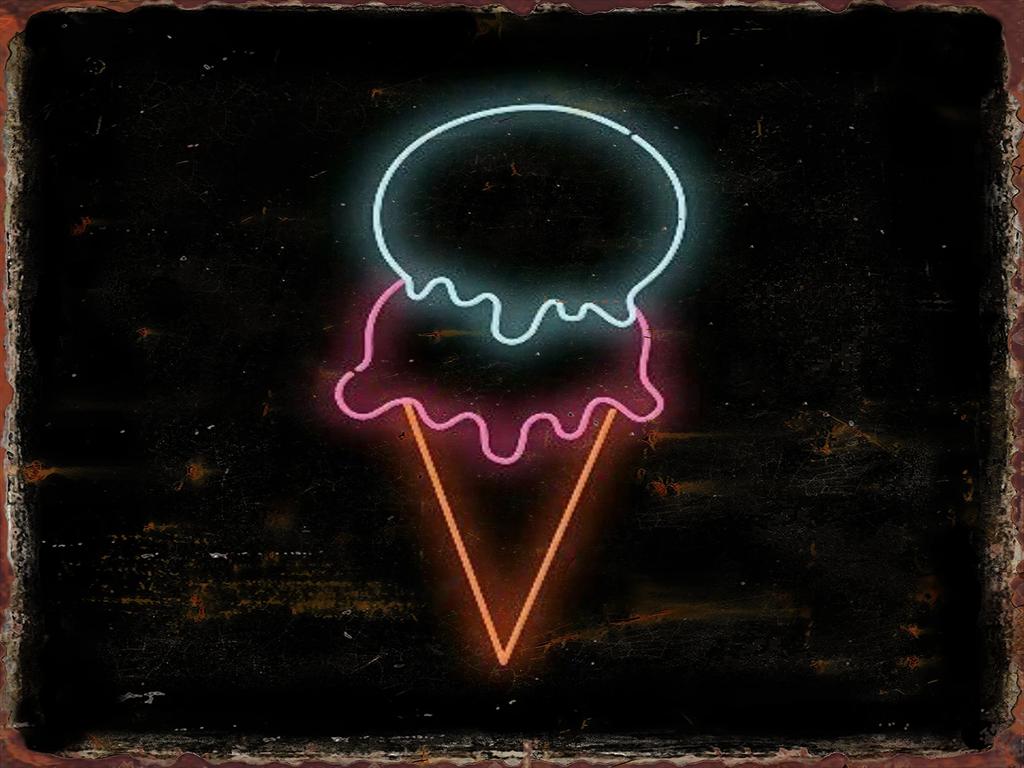 Neon Ice Cream Metal Tin Sign Restaurant Bar Coffee Shop Summer Time Wall Decor Painting Plaque Home Kitchen Decoration Poste