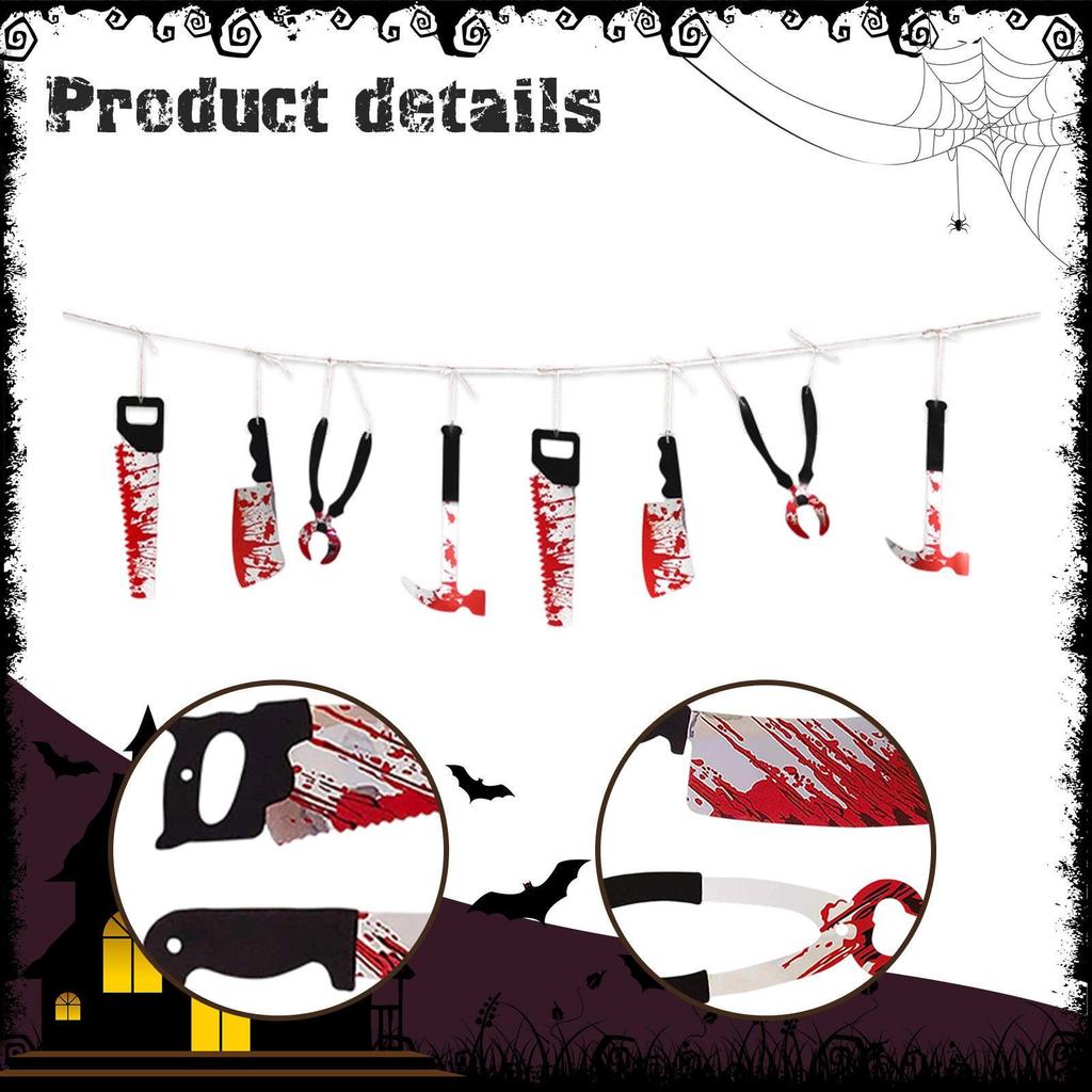 Halloween Knife Banner Decoration Versatile Scary Horrible Ornament Hanging for Hotel Railing