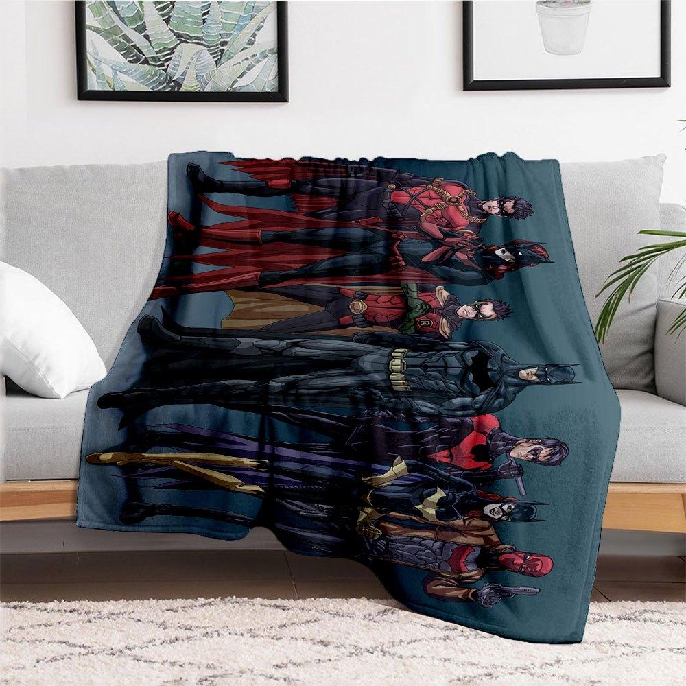 Batman & Robin Team Up: The Ultimate Dynamic Duo!Blanket Flannel Throw Blanket for Sofa, Bed, Travel, Camping, Office, Couch, Chair