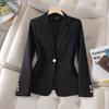 Petite Women's High-End Suit Jacket: Long Sleeve Professional Wear for Work