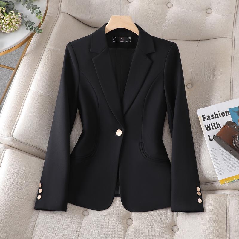 Petite Women's High-End Suit Jacket: Long Sleeve Professional Wear for Work