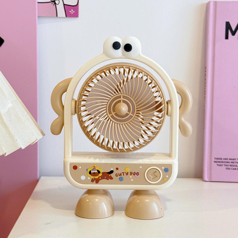 Creative Cartoon High-quality Appearance Portable Desktop Electric Fan with Adjustable Angle, Three-speed Setting, Strong Wind, USB Charging Fan