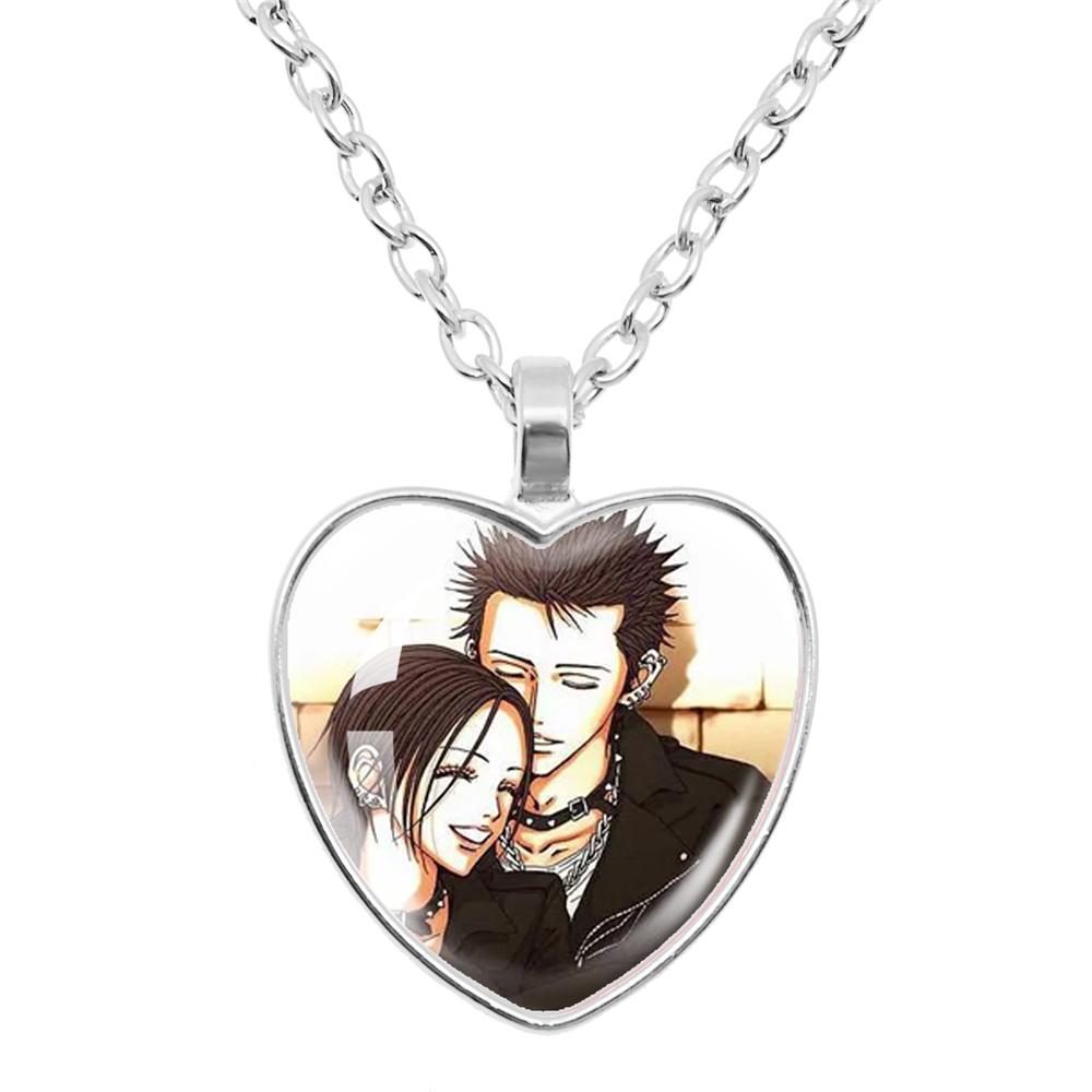 Ai Yazawa Osaki Nana Anime Glass Heart NecklaceDIY Handmade Creative For Women's Birthday Gift Jewelry