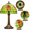 Handmade Parrot Motif Green Table Lamp Vintage Colored Glass Shade Christmas Gift Idea Decorative Lighting