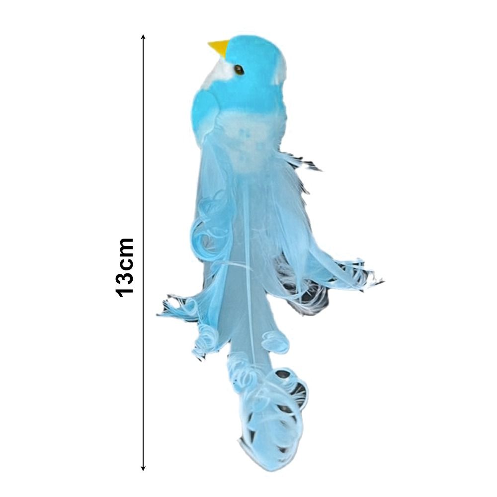 Long Tail Simulation Bird Six Colors Curly Feather Curly Bird Garden Backyard Foam Material Bird Figurines Home Garden