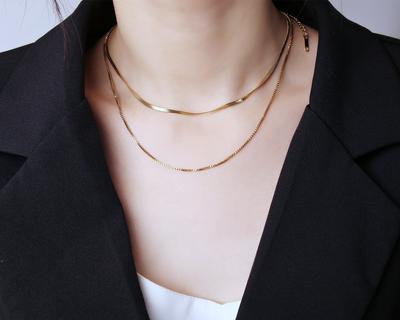 New Necklace Girls Simple Fashion Double Layer Snake Bone Clavicle Chain Niche Design Jewelry