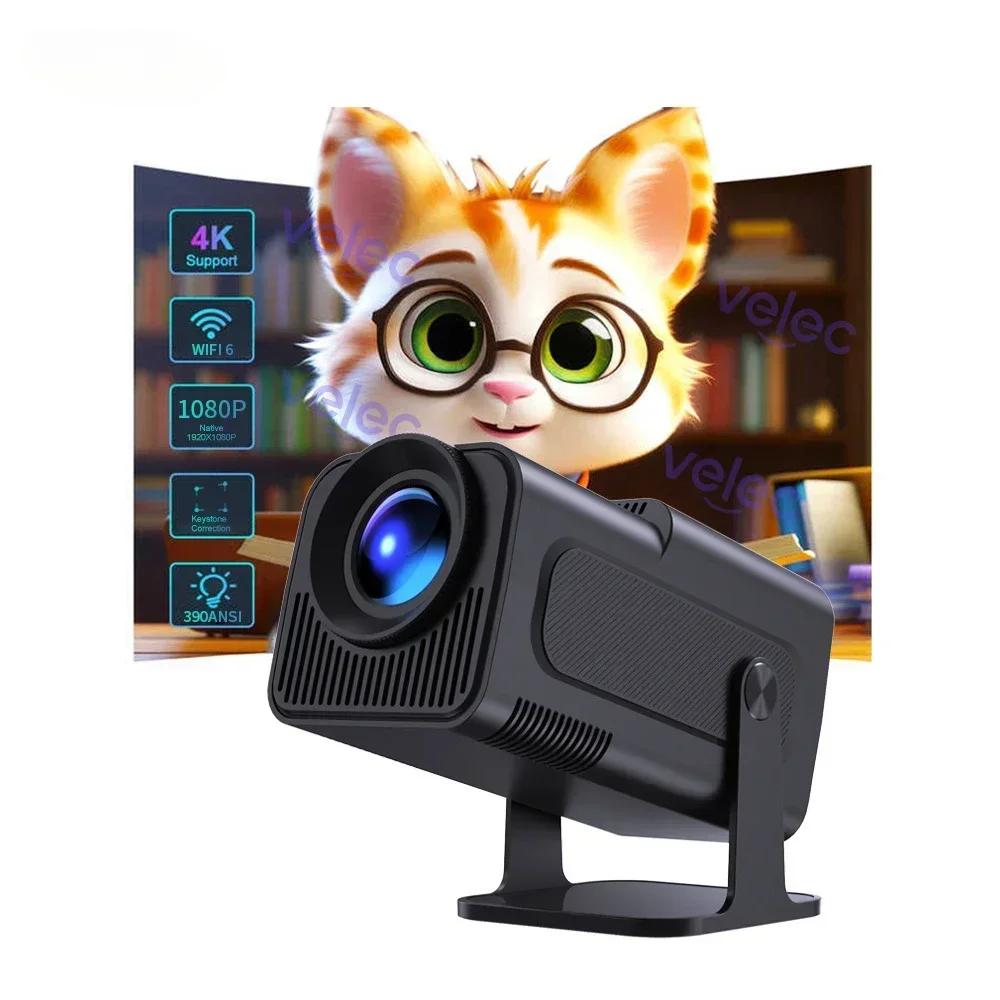 

Проектор Android 11 390ANSI HY320 с разрешением 4K и разрешением 1080P, двойной Wifi6, обновление, портативный кинотеатр для улицы UK Plug