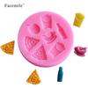 2018 New Store 3D Pizza Fries Milk Coffee Drinks Silicone Mold Chocolate Fondant Cake Decoration Mol