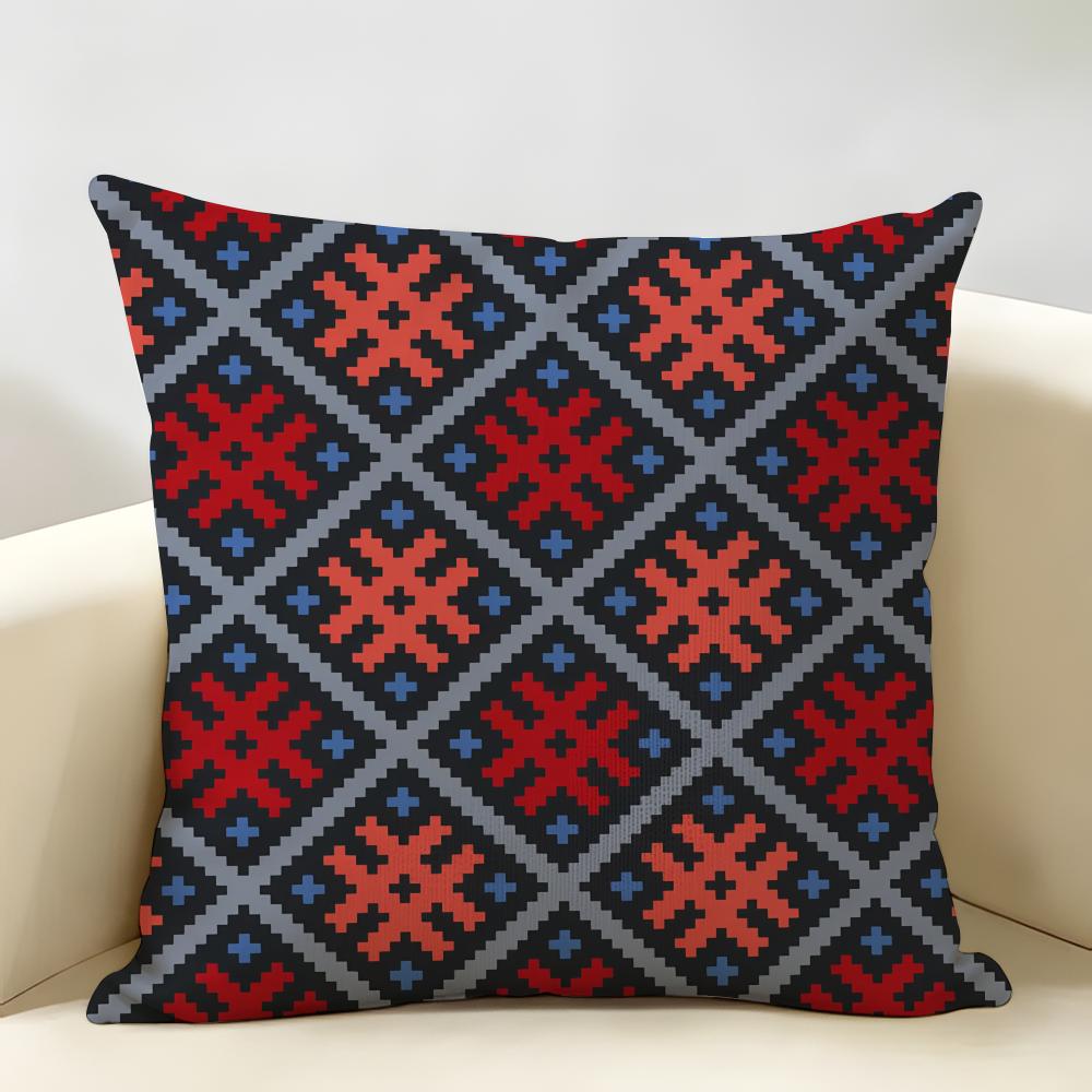 Imazighen Kabyle Jewelry Cushion Cover Natural Linen Organic Fabric DoubleSided Printing Room Sofa Decor Pillow Case