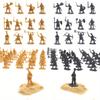 100 Stück Graue und Goldene Mini Mittelalter Soldatenfiguren - 12 Stile Detaillierte Miniatur Soldaten für Diorama Tabletop RPG Krieg JXB