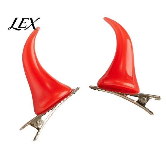 Cosplay Headwear for Women 2Pcs Halloween Evil Horn Hair Clips, Small Horror Demon Goth Ear Resin Clips Hairpins, Barrettes Accessories Adults
