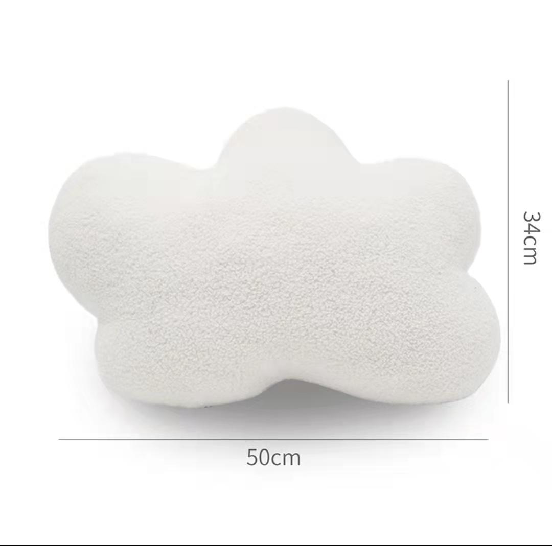Nordischer Stil Wolkenförmiges Kissen PP-Baumwolle Weich Gefüllt Wetter Teilweise Bewölkt Plüschkissen Puppe Heimsofa Dekor Geschenk 34x50cm white