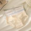 5PCS Cotton Crotch Simple Solid Briefs Thin Women's Underpants Sweet Mid Waist Panties  Gifts