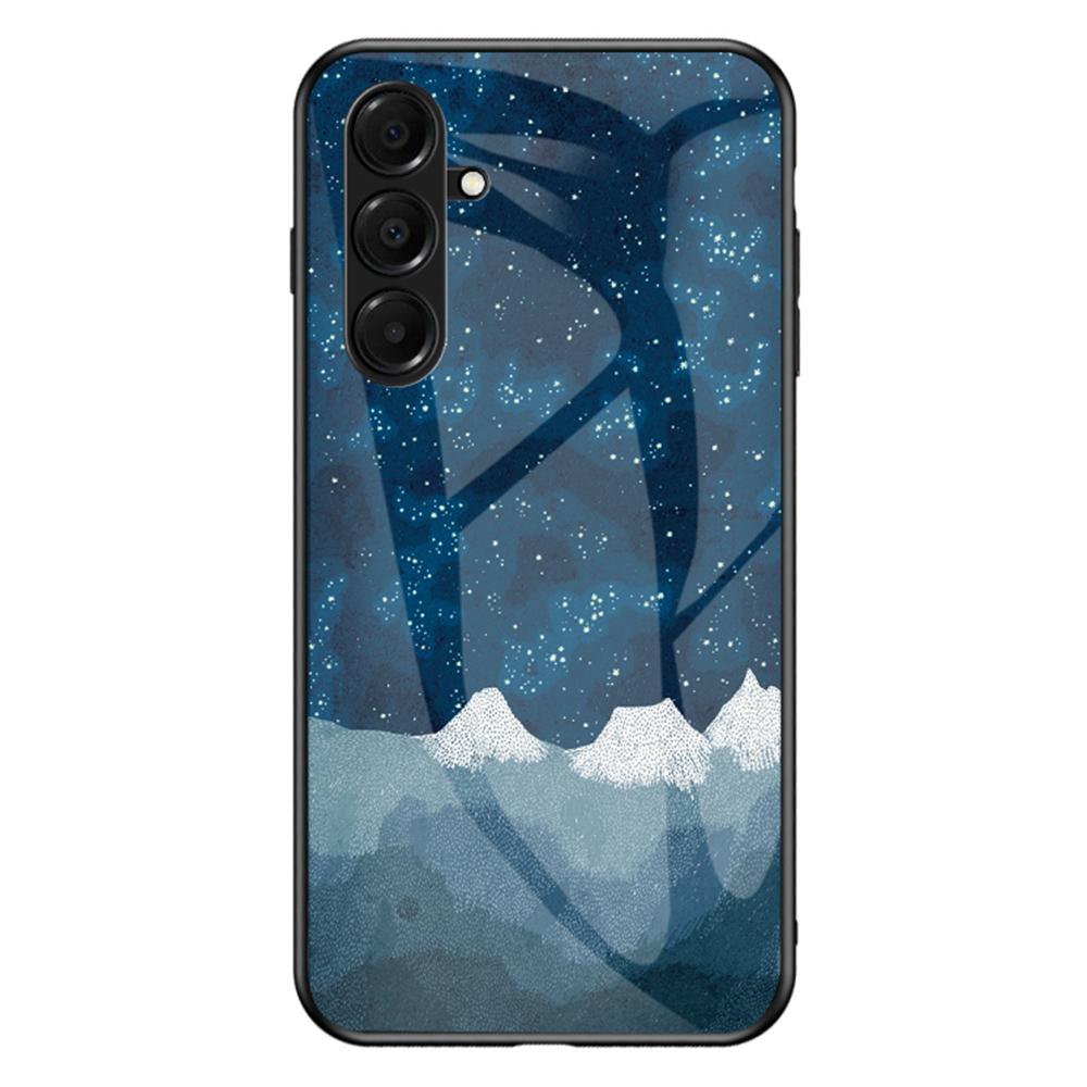 

For Samsung Galaxy A17 5G Case Starry Sky Pattern Tempered Glass Phone Cover Scattering Starry