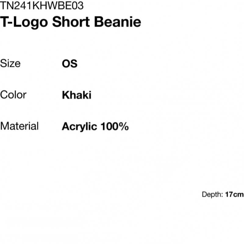 ThIs Is Never ThaT T Logo shorT Beanie Khaki