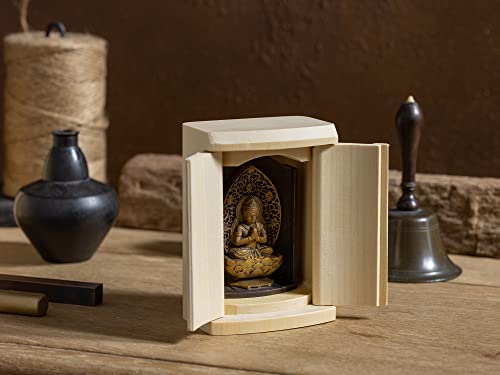 Zeku Bodhisattva, a Buddhist Statue In a Shrine (with an Antique Gold Finish) - Prayer At Kongo Sammai-in Temple, Mount Koya - Amulet and Guardian of