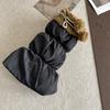 Womens Winter Fleece-Lined Knit Leg Warmers With Lace Trim Pom Poms Mid-Calf Stylish Socks Teens Adults