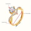 Elegant Cut Square Synthetic Zirconia Engagement Ring Adjustable Sparkling Bridal Jewelry Perfect for Wedding and Daily Wear