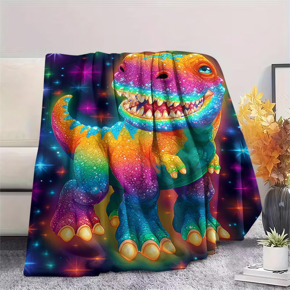 

Dinosaur Print Flannel Blanket, High quality Comfortable for All Seasons, Home Decor, Warmth and Comfort, Perfect for Christmas Gifts 80cm x 120cm