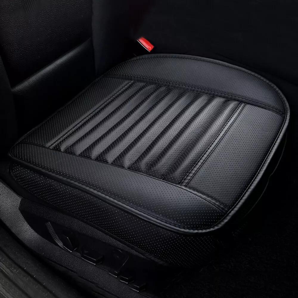 Car Seat Cover PU Leather Cushion All Season Universal Anti Slip Breathable And Easy To Clean Black Front Seat Protective Cove