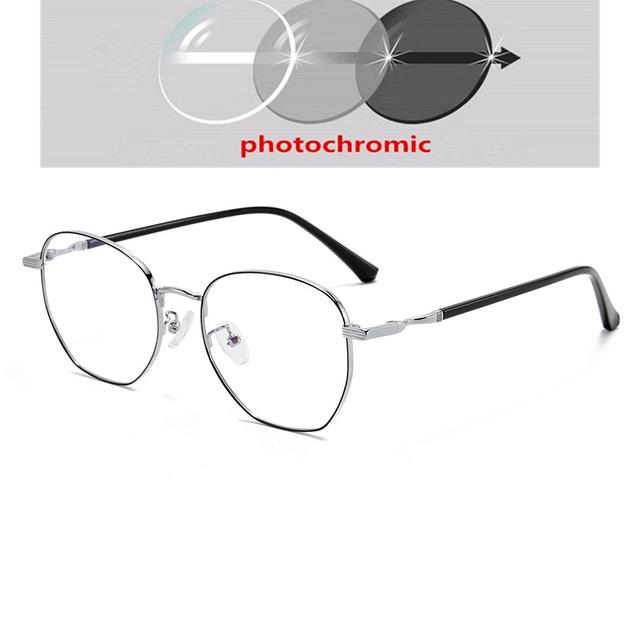 1 .56 Asphärische Korrekturgläser Polygon Maßgeschneiderte Kurzsichtigkeitsbrillen Metall Damen Herren Optische Brillen 0 -0 ,5 -0 ,75 bis -6