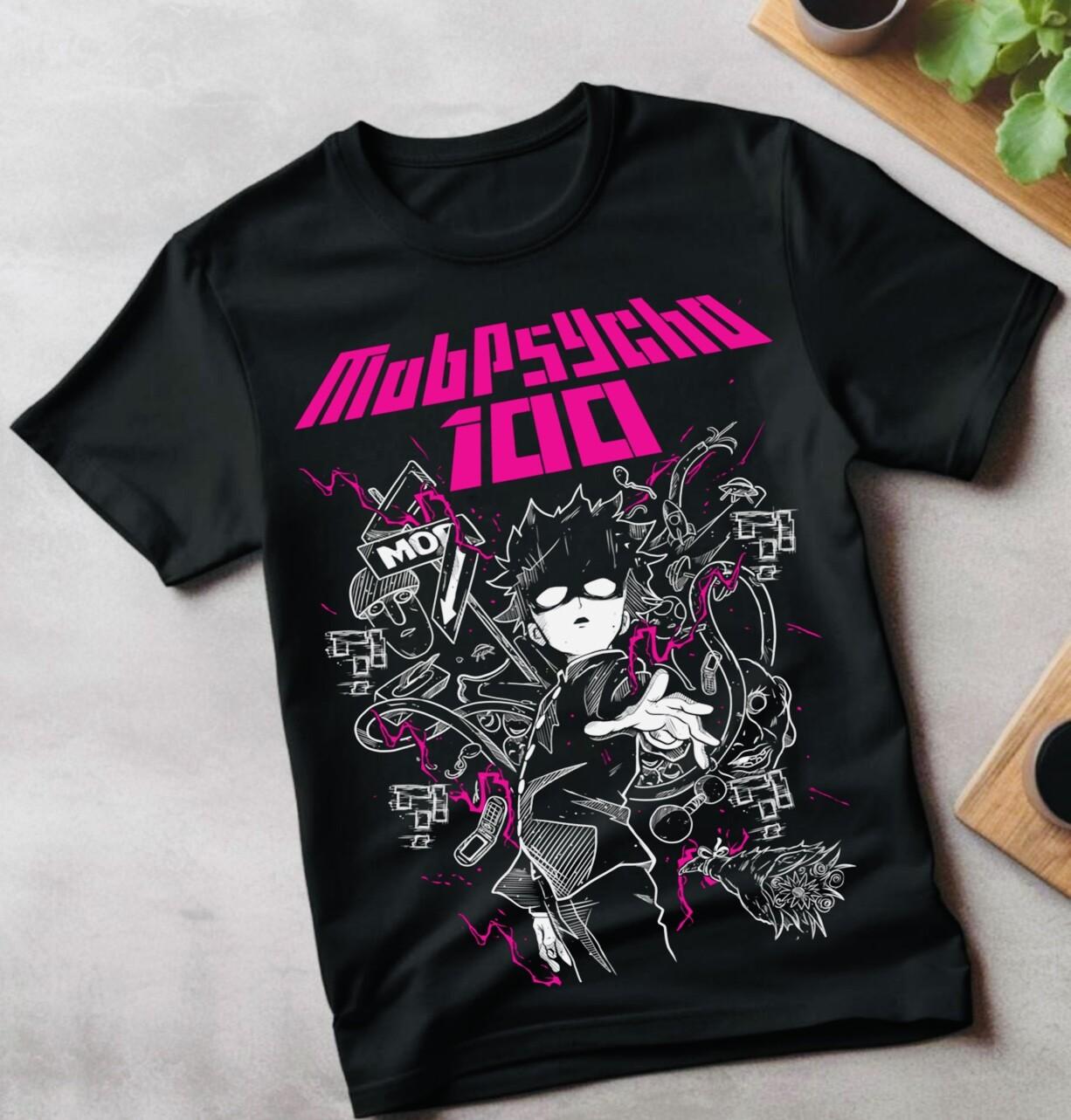 Mob Psycho 100 Cast T-Shirt Mens Womens Tees Top Anime Mob Psycho Dimple Idiot T-Shirt Mens Womens Tees Top All Size M