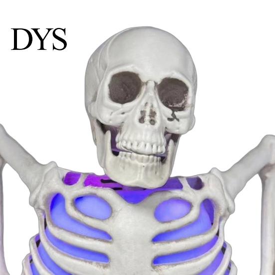 Color Changing Night Light Halloween Skull Candle Lantern with LED Lights, Realistic Bone Texture Flameless Lamp for Indoor And Outdoor Decorations