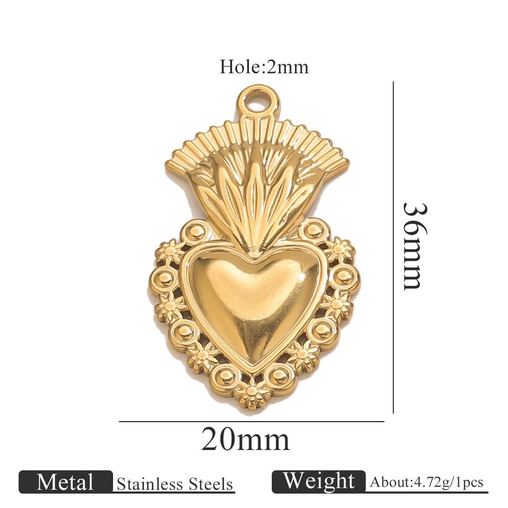 Yori 5PCS Stainless Steel Fashion Sun Love Heart Pendant Bracelet Necklace DIY Accessories Waterproof Wholesale
