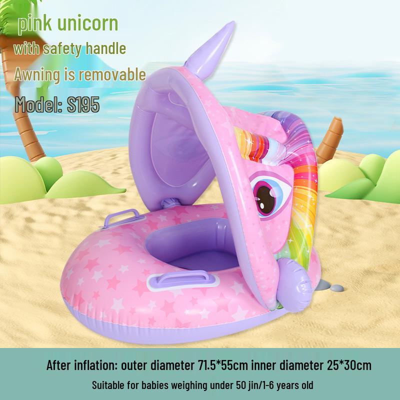 Inflatable Kids' Airplane Swim Ring with Steering Wheel & Horn