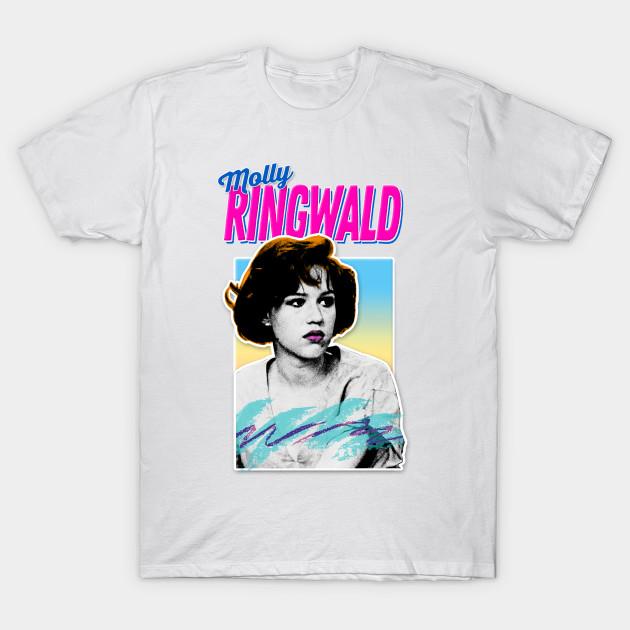 

Men Black Print T-shirt Molly Ringwald - 80S Styled Retro Nostalgia Graphic Design No-Cut Transfer Paper Print Cotton Tshirt S білий