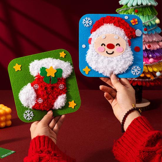 Yousheng 1/7/10Pcs Christmas Handmade DIY Material Bag Easy To Operate Embroidered Doll Set with Cartoon Animal Pattern Sewing Craft Kit