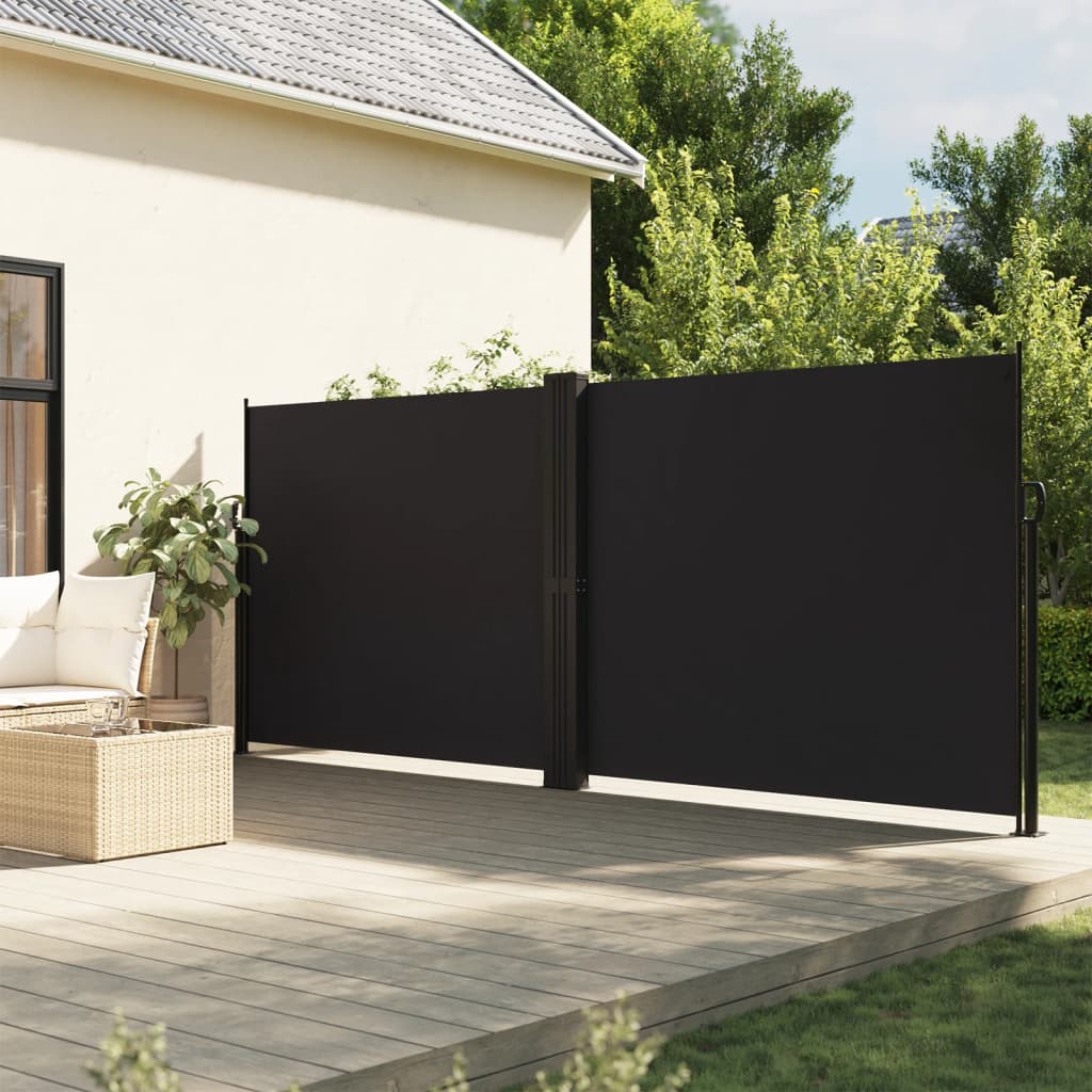 Retractable Side Awning Black 160 x 1000 cm