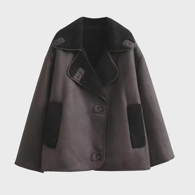 Chaqueta de Piel Gruesa Holgada Europea y Americana Otoño/Invierno 2023 para Mujer