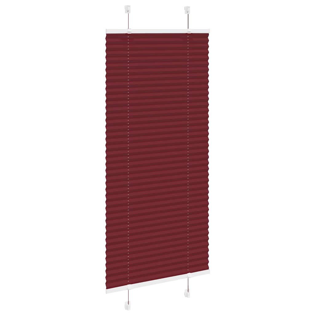 Burgundy Red Pleated Blind 60X150 Cm Fabric Width