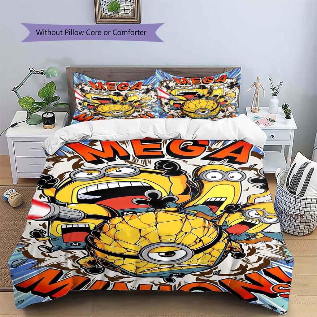 Jorge The Minion's Adorable Greeting: A Comfortable and Cozy Bedding Set—the Perfect Choice To Decorate Your Bedroom.
